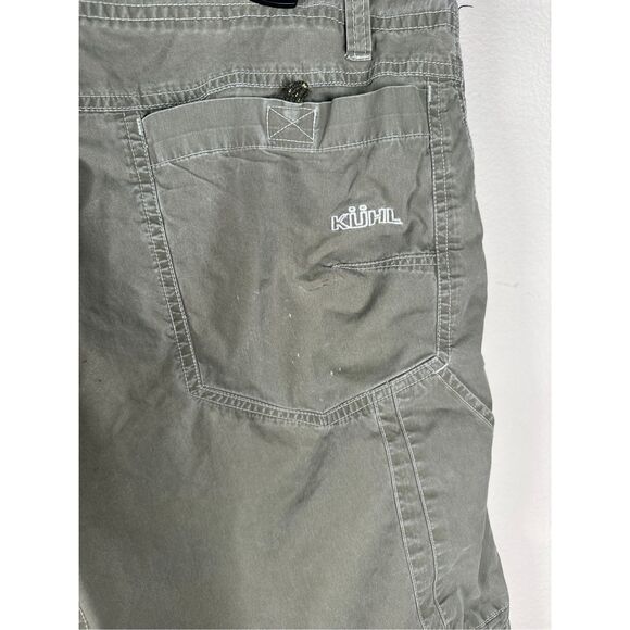 Kuhl Shorts Size 36 Grey Green Cotton Blend Ramblr Cargo Outdoors Utility Work - Picture 6 of 11
